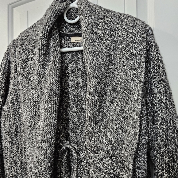 DKNY Jeans Gray/Black Knit Women's Cardigan Plus Size 14/16 - Picture 3 of 5